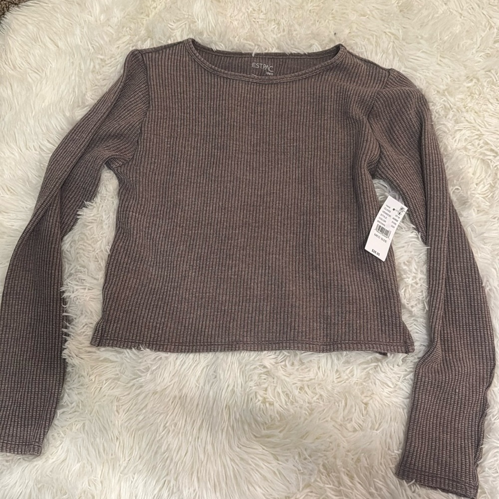 NEW WITH TAGS - Pacsun Waffle Knit Long Sleeve Top